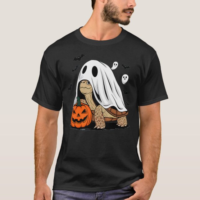 Camiseta Halloween Turtle Ghost Pumpkin Costume Terrapin To (Anverso)