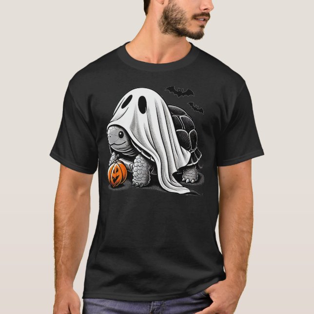 Camiseta Halloween Turtle Ghost Pumpkin Costume Terrapin To (Anverso)