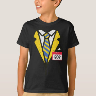 Camiseta Halloween Tuxedo Hola Mi nombre Bob Costume Boys K