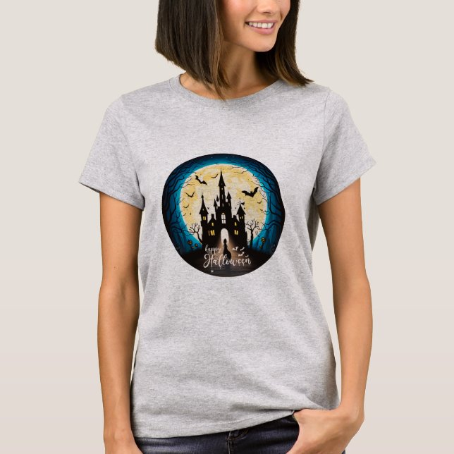 Camiseta Halloween, un castillo feliz (Anverso)