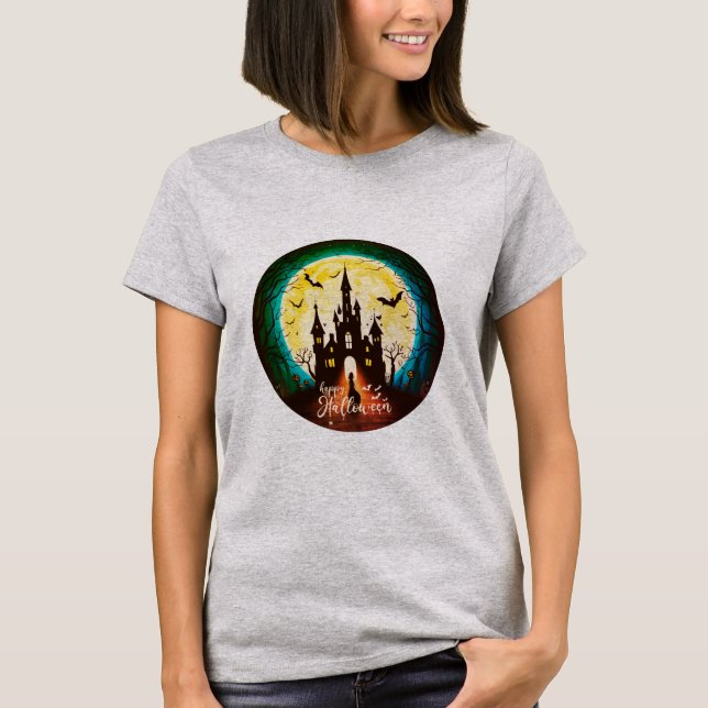 Camiseta Halloween, un castillo feliz (Anverso)