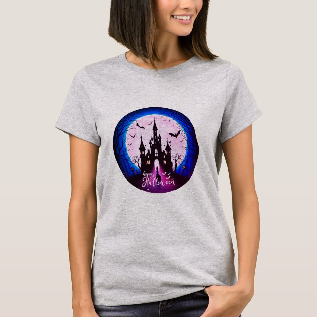Camiseta Halloween, un castillo feliz (Anverso)