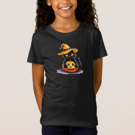 Camiseta Halloween, un gato negro parlanchín