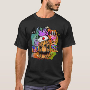 Camiseta Halloween, una enfermera asustada, violenta, escal