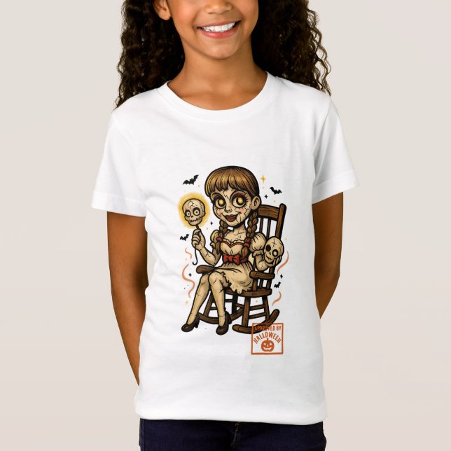 Camiseta Halloween, una muñeca hinchada de alfiler, espeluz (Anverso)