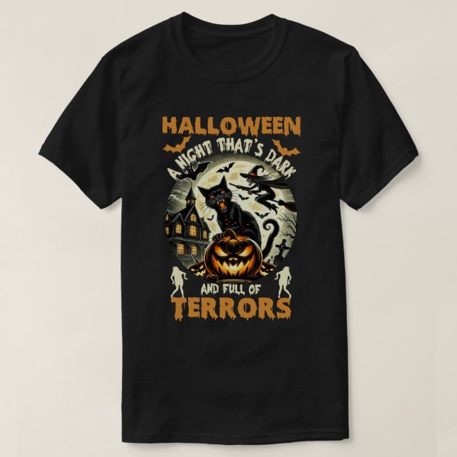 Camiseta Halloween: una noche que está oscura (Diseño del anverso)