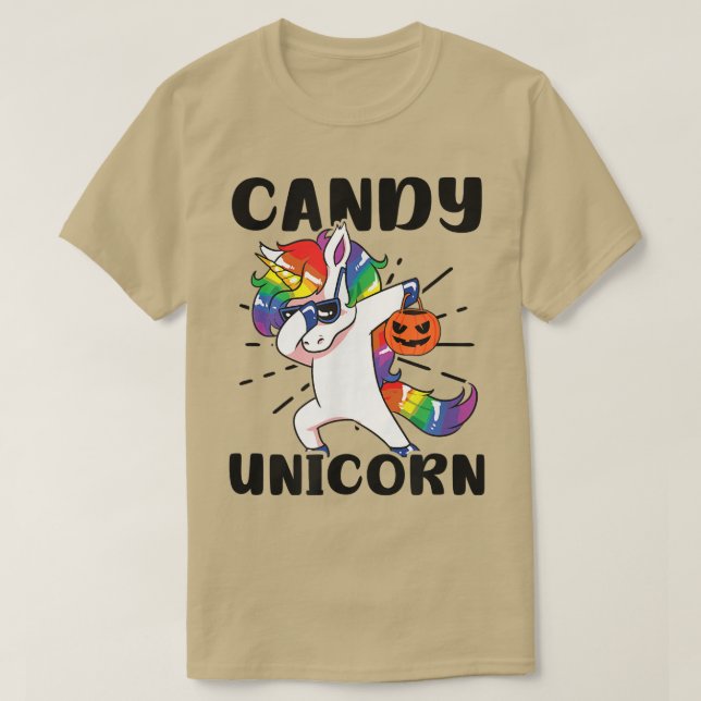 Camiseta Halloween Unicorn Diseño de Candy (Diseño del anverso)