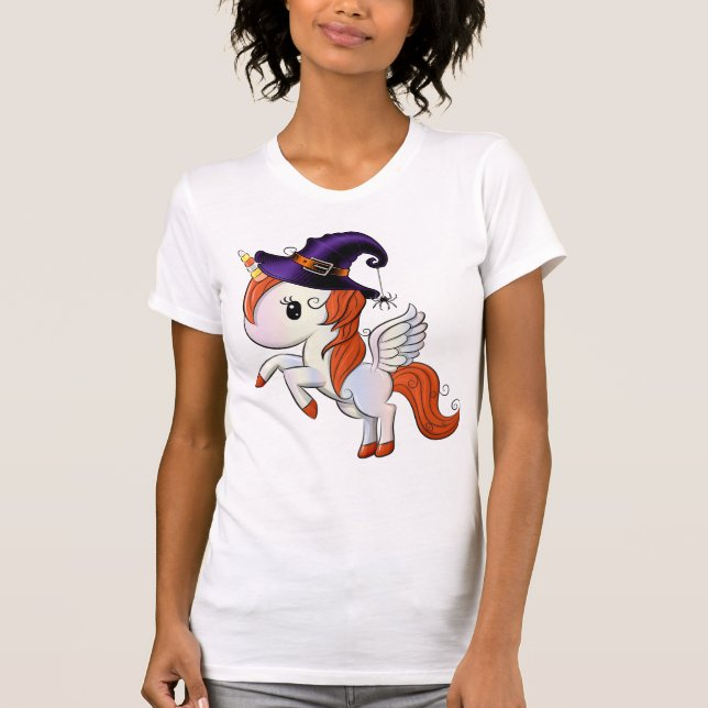 Camiseta Halloween Unicorn Pegasus Witch (Anverso)