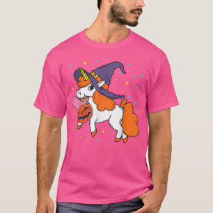 Camiseta Halloween Unicorn Shirt Girls Women Witchy Unicorn