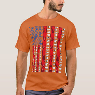 Camiseta Halloween USA American Flag Jack o lantern Blood &
