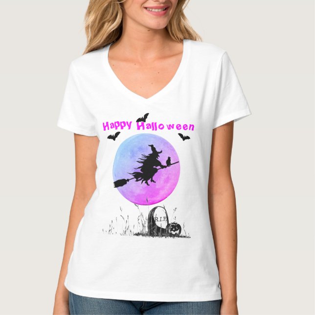 Camiseta Halloween V-Neck White (Anverso)