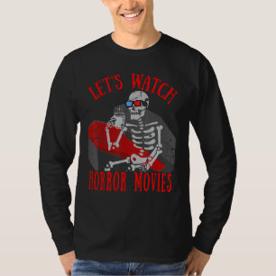 Camiseta Halloween vamos a ver películas de terror esquelet