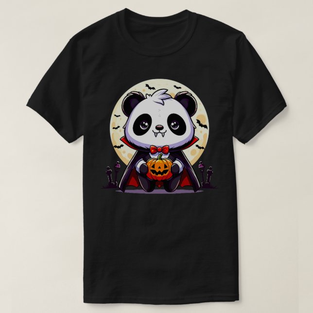 Camiseta Halloween Vampire Panda TShirt (Diseño del anverso)