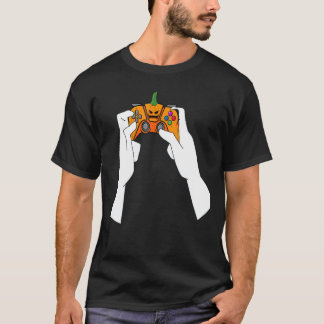 Camiseta Halloween Video Game Controller Pumpkin Face Gamin