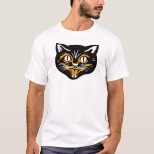Camiseta Halloween Vintage Cat face