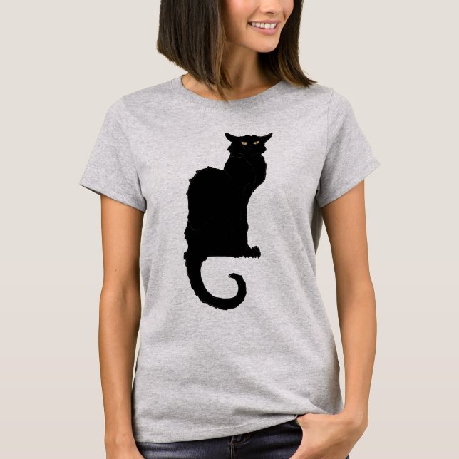 Camiseta Halloween vintage, espeluznante gato negro de esti (Anverso)