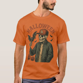 Camiseta Halloween Vintage - Esqueleto Espeluznante 
