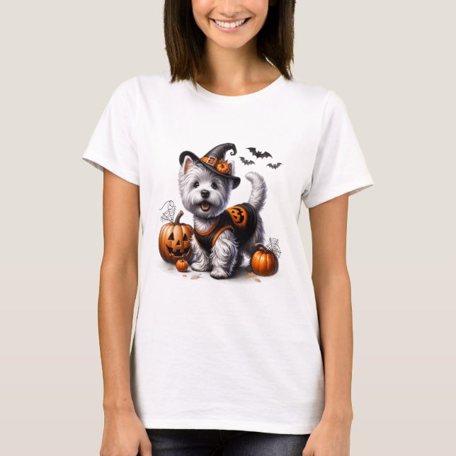 Camiseta Halloween Westie Tee West Highland Terrier Do (Anverso)