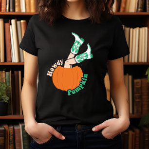 CAMISETA HALLOWEEN WILWEST COWBOY BOOTS HOWDY PUMPKIN