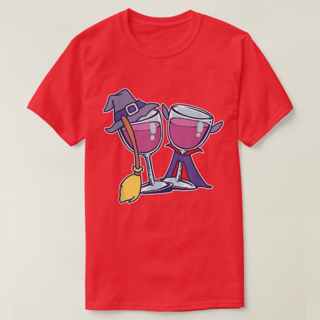Camiseta Halloween Wine Glass Lovers Bebe Tasting 4131 (Diseño del anverso)