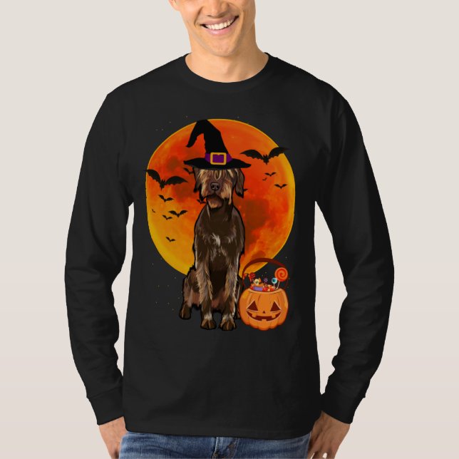 Camiseta Halloween Wirehaired Pointing Griffon Jack O Lante (Anverso)