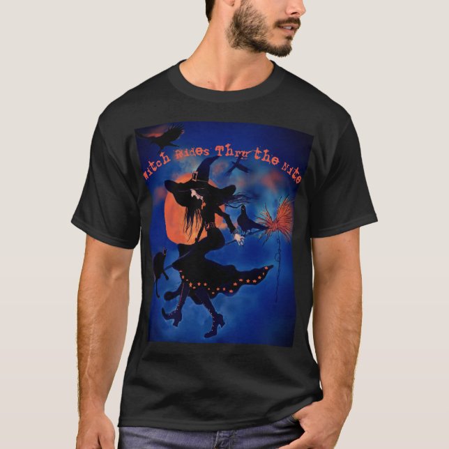 Camiseta Halloween Witch Art Text T-Shirt (Anverso)