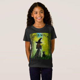 Camiseta Halloween Witch Black Cat Spookour Watercolor