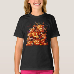 Camiseta Halloween Witch Calabaza Blanco Ghost Bats Magic