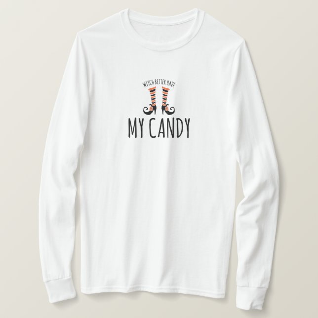 Camiseta Halloween Witch Candy Long Sleeve (Anverso del diseño)