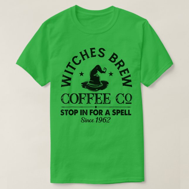 Camiseta Halloween Witch Hat Witches Brew Coffee & Co  (Diseño del anverso)