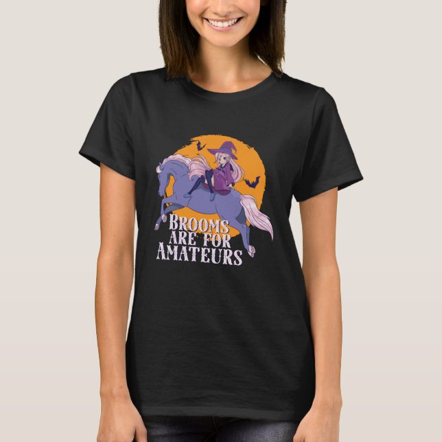 Camiseta Halloween Witch Horse Lover Cute Anime Chica (Anverso)