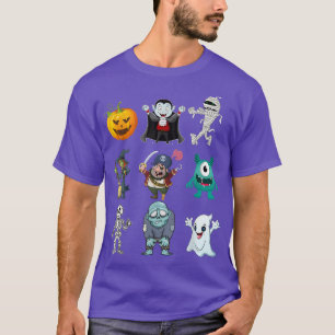 Camiseta Halloween Witch Pumpkin Boo Pirate Skeleton Zombie