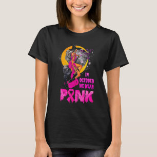 Camiseta Halloween Witch Riding Broom En Octubre Usamos Pi