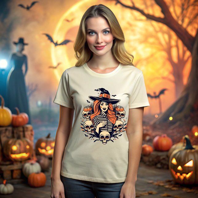 Camiseta Halloween Witch Spell among Skulls (Subido por el creador)