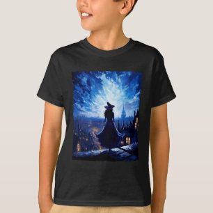 Camiseta Halloween Witch Starry Night Van Gogh Aesthetic Pa