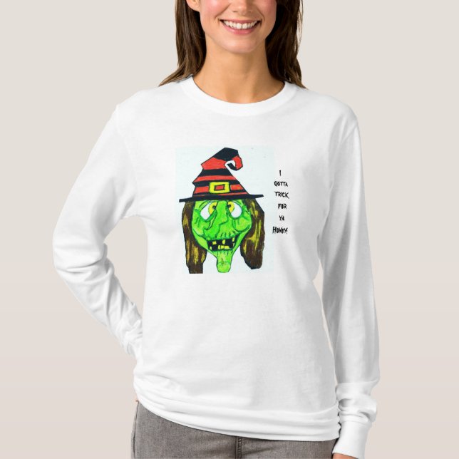 CAMISETA HALLOWEEN WITCH, TENGO UN TRUCO (Anverso)