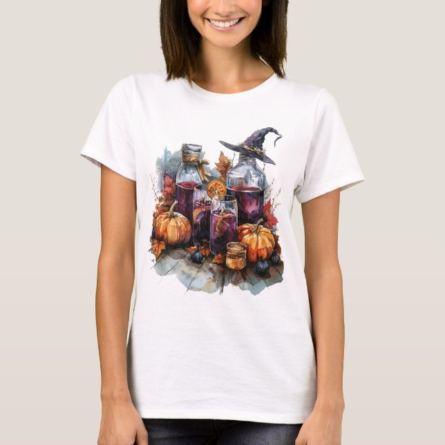 Camiseta Halloween Witchy Tee acuarela apotecular (Anverso)