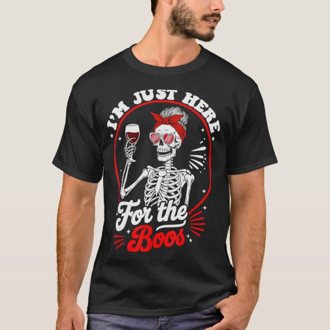 Camiseta Halloween Women Funny I'm Just Here For The Boos S (Anverso)