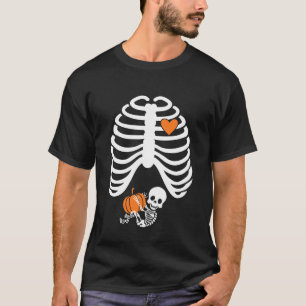 Camiseta Halloween XRay Embarazo Esperando Bebé Reja Costal