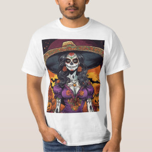 Camiseta Halloween y el Día del Arte Catrina Muerto