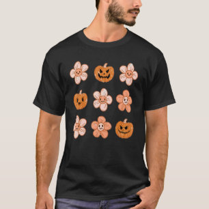 Camiseta Halloween Y Las Calabazas Boho Retro Spooky
