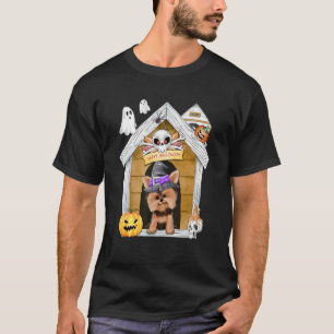 Camiseta Halloween Yorkshire Terrier Dog Witch Hauned Hous