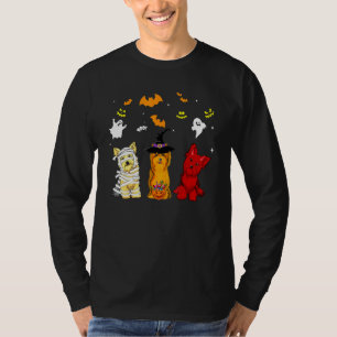 Camiseta Halloween Yorkshire Terrier Dogs Mummy Witch Demon