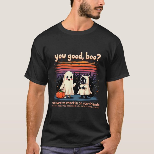 Camiseta Halloween You Good, Boo_ Suicidio Prevention Menta (Anverso)