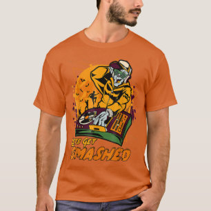 Camiseta Halloween Zombie Jack O Lantern Dj Party Lets Get 