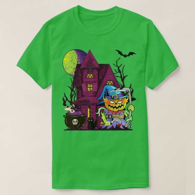 Camiseta Halloween Zombie Mal Asesino Demonio Calabaza Horr (Diseño del anverso)