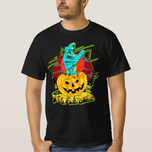 Camiseta Halloween Zombie Monster Hand Pumpkin Red Moon T-