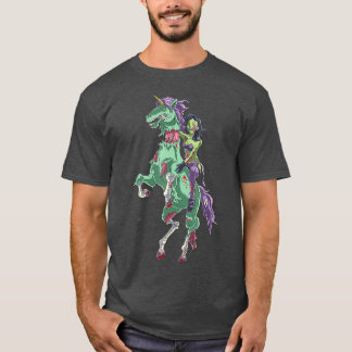 Camiseta Halloween Zombie Pin Up Woman y Unicorn