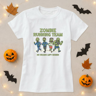Camiseta Halloween Zombie Running Team Tee; no quedan cereb