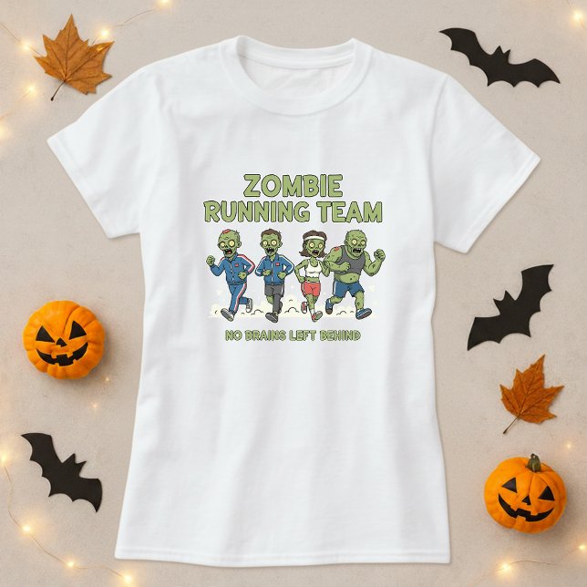 Camiseta Halloween Zombie Running Team Tee; no quedan cereb (Subido por el creador)